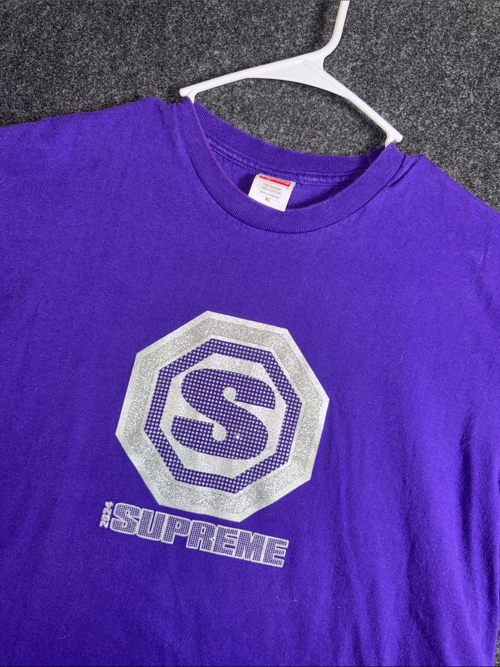 Supreme Forever Outshine Tee Purple Silver Graphic T-Shirt Mens XL 2024